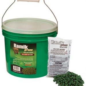 RAMIK GREEN RODENTICIDE IS A SPECIALLY FORMULATED MULTI FEED INTERIOR / EXTERIOR BAIT PACK USED BY PROFESSIONALS TO QUICKLY REDUCE MOUSE AND RAT POPULATIONS. CONTAINS DIPHACINONE
