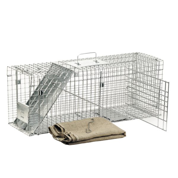Havahart Animal Trap is the new standard in traps. The patent pending design is easy to set, easy to release. Perfect for first time trappers, one simple move and the traps are set! Havahart Easy Set traps are constructed of sturdy rust-resistant wire mesh with steel reinforcements for long life. The traps are galvanized for maximum resistance to rust and corrosion. Mesh openings are smaller than competing traps of comparable size to prevent stealing the bait from the outside. Spring-loaded doors and sensitive triggers ensure quick, secure captures that targets the specific animal's size, eliminating undesired catches. Solid doors and handle guards protect users during transportation, while smoothed internal edges protect and prevent injuries to animals. This trap has been professionally field tested. Made in the U.S.A.